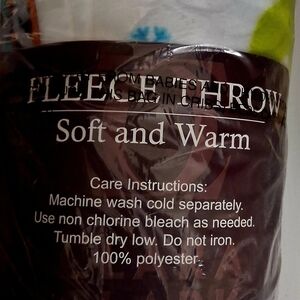 Clara Clark Soft Fleece Throw Blanket - White, Blue, Green